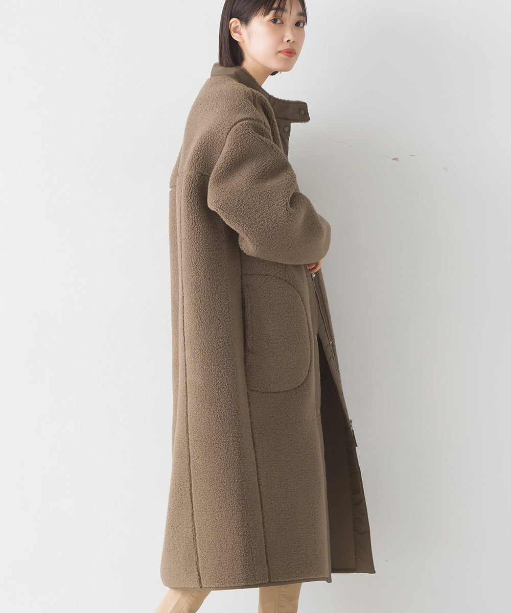 【OMNES】ボンディングボア ロングコート【1522-7148】