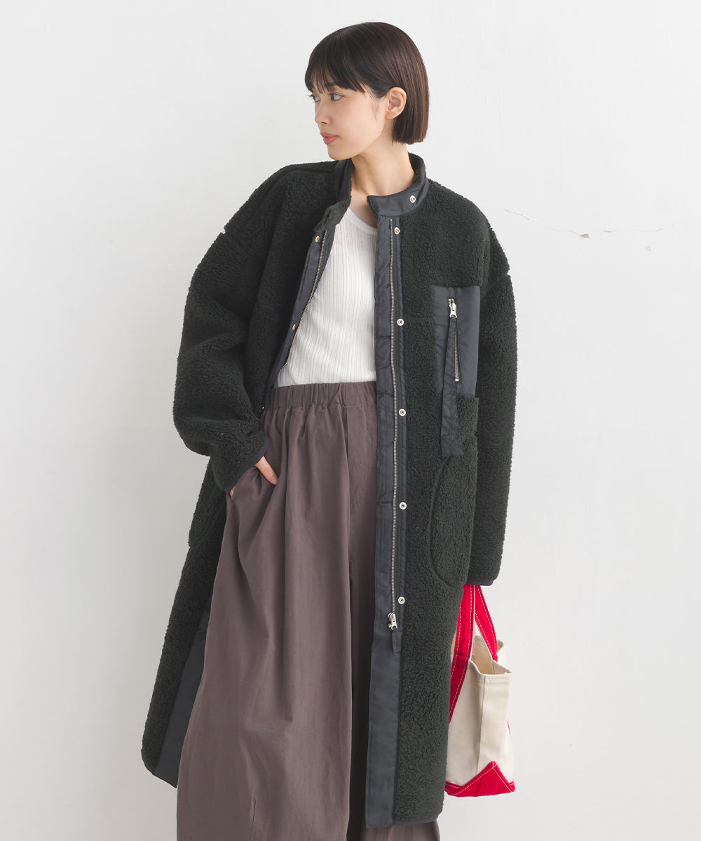 【OMNES】ボンディングボア ロングコート【1522-7148】