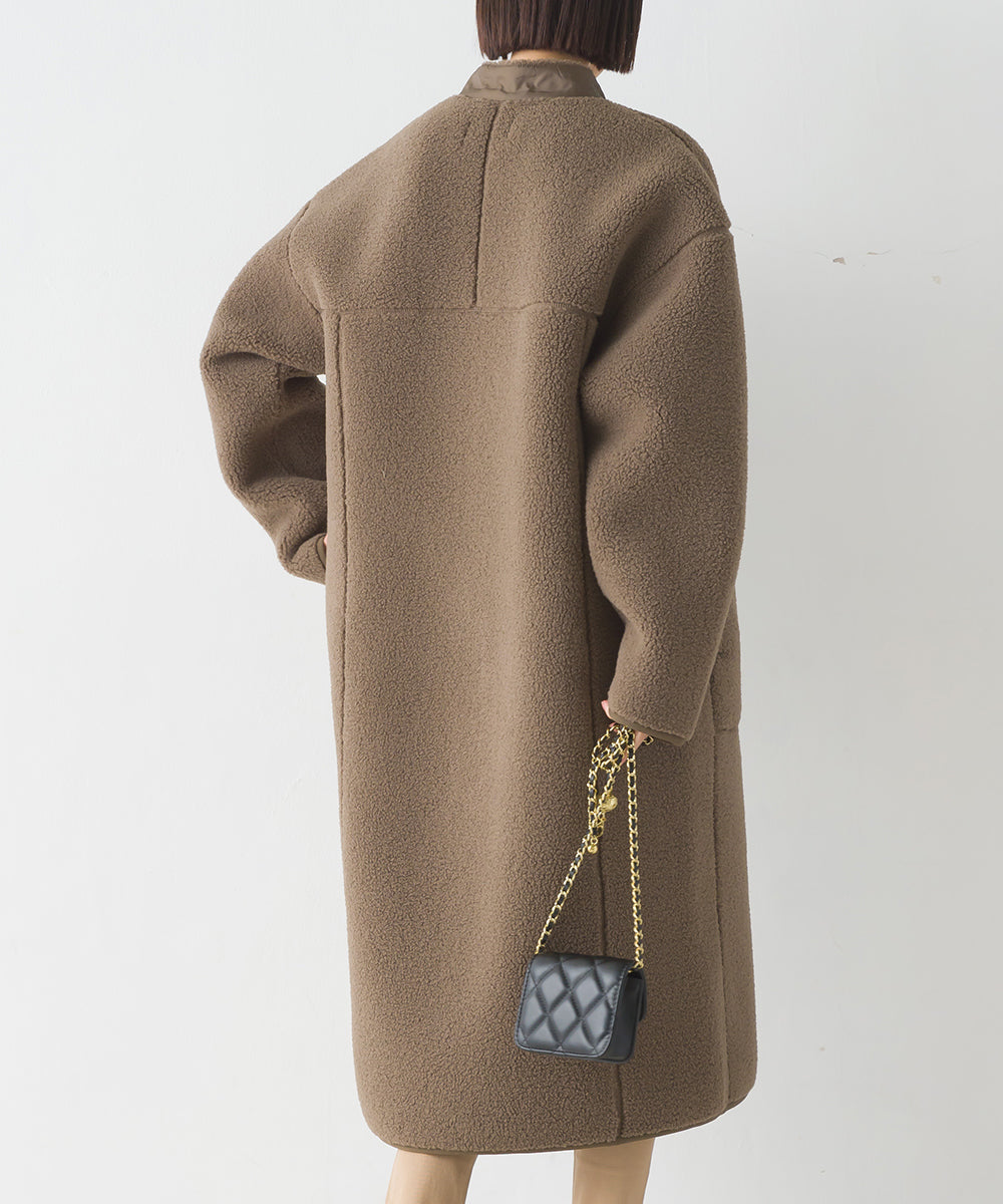 【OMNES】ボンディングボア ロングコート【1522-7148】