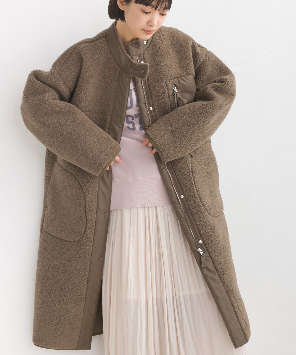 【OMNES】ボンディングボア ロングコート【1522-7148】