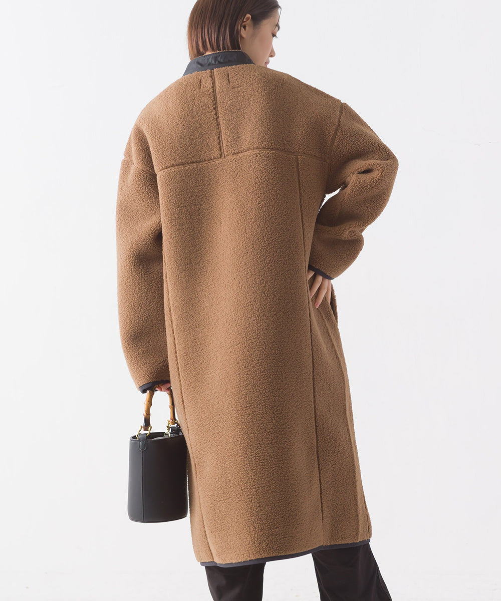 【OMNES】ボンディングボア ロングコート【1522-7148】