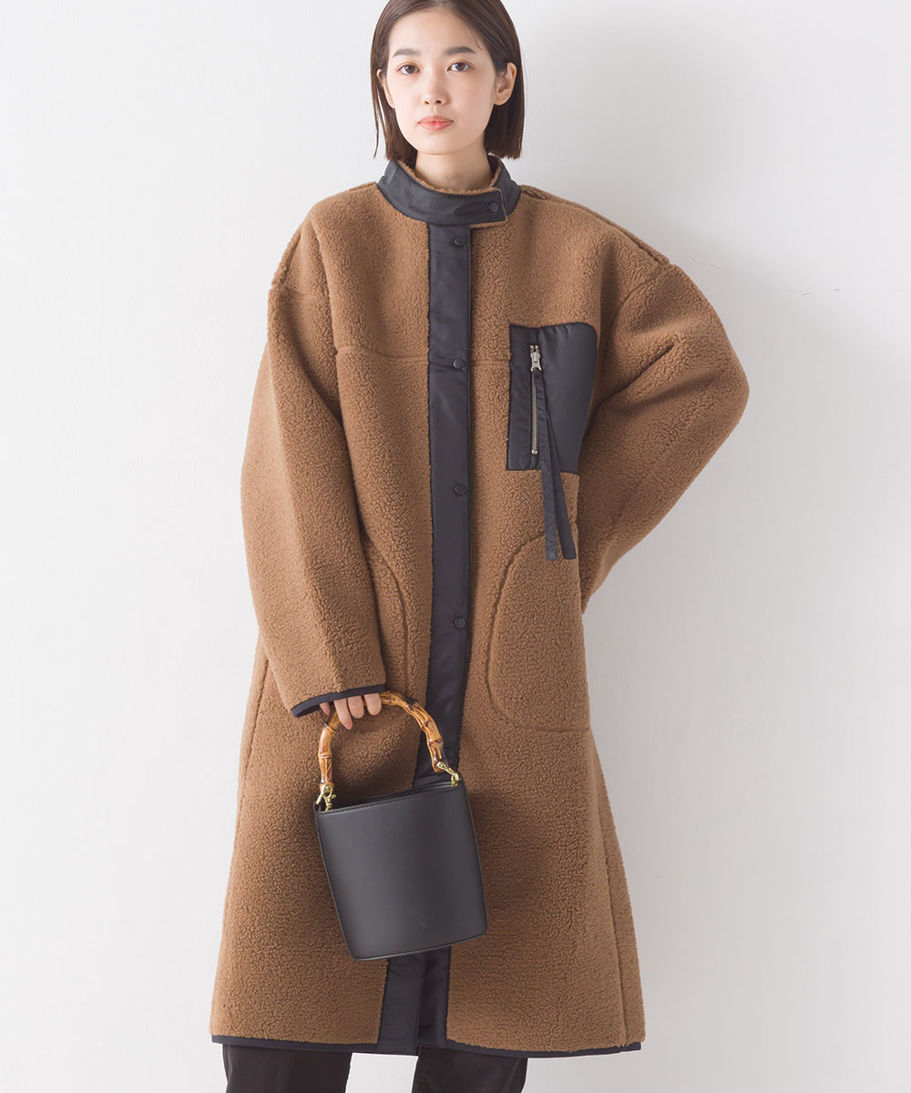 【OMNES】ボンディングボア ロングコート【1522-7148】