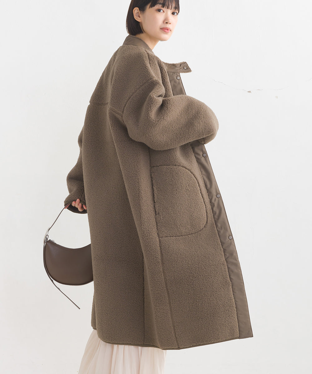 【OMNES】ボンディングボア ロングコート【1522-7148】