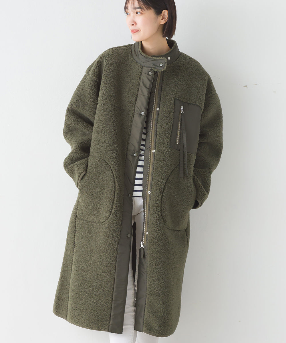 【OMNES】ボンディングボア ロングコート【1522-7148】