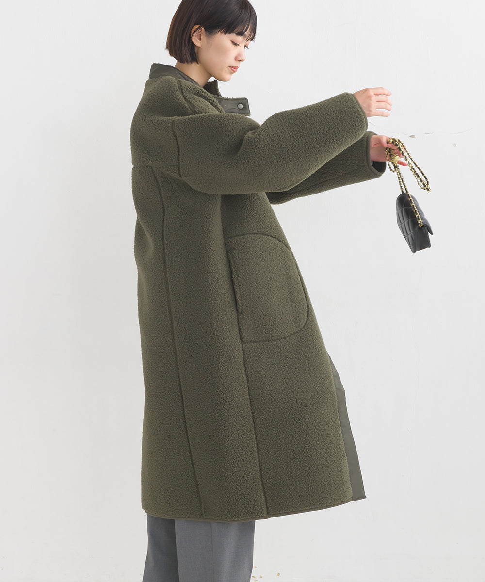 【OMNES】ボンディングボア ロングコート【1522-7148】