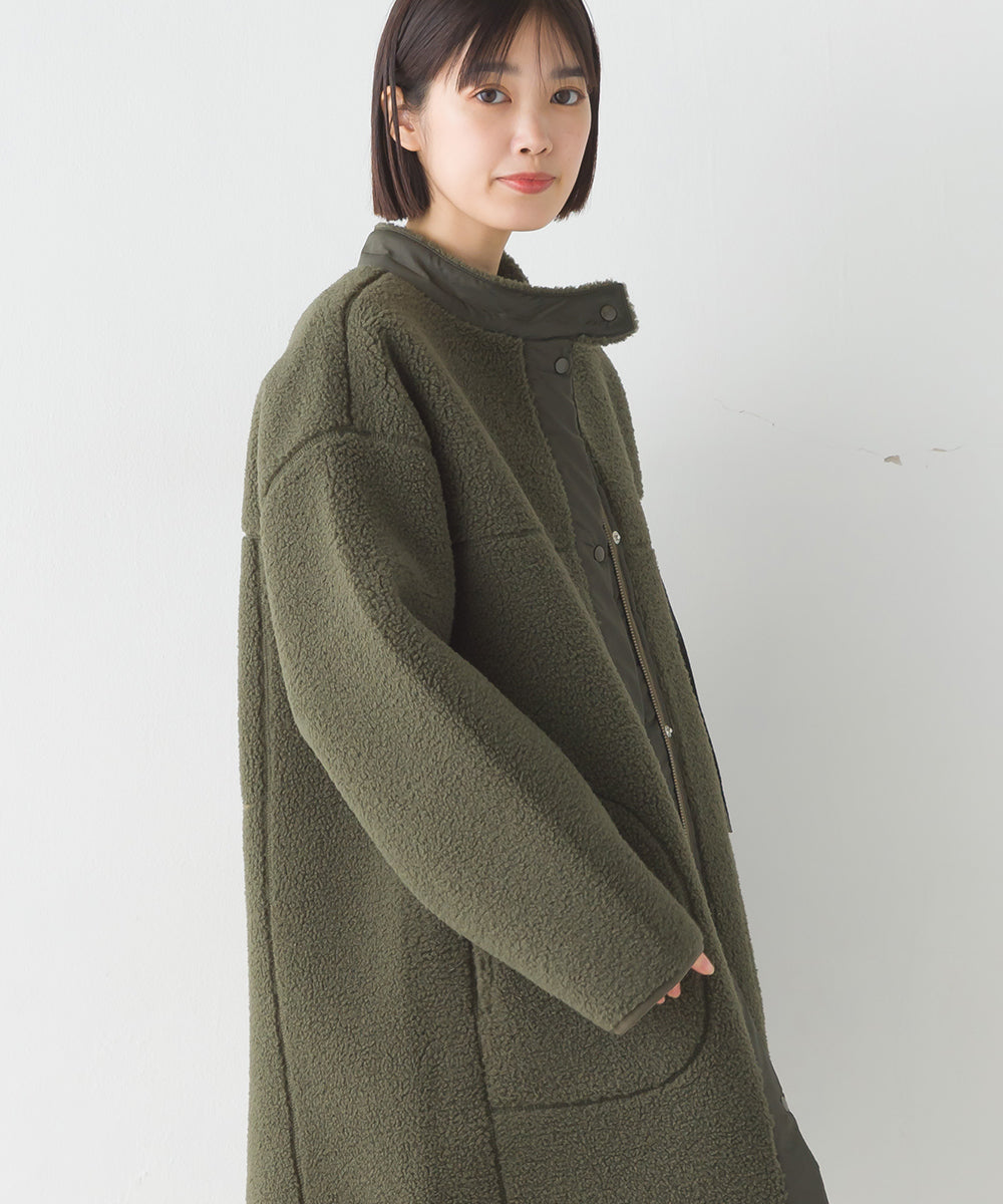 【OMNES】ボンディングボア ロングコート【1522-7148】