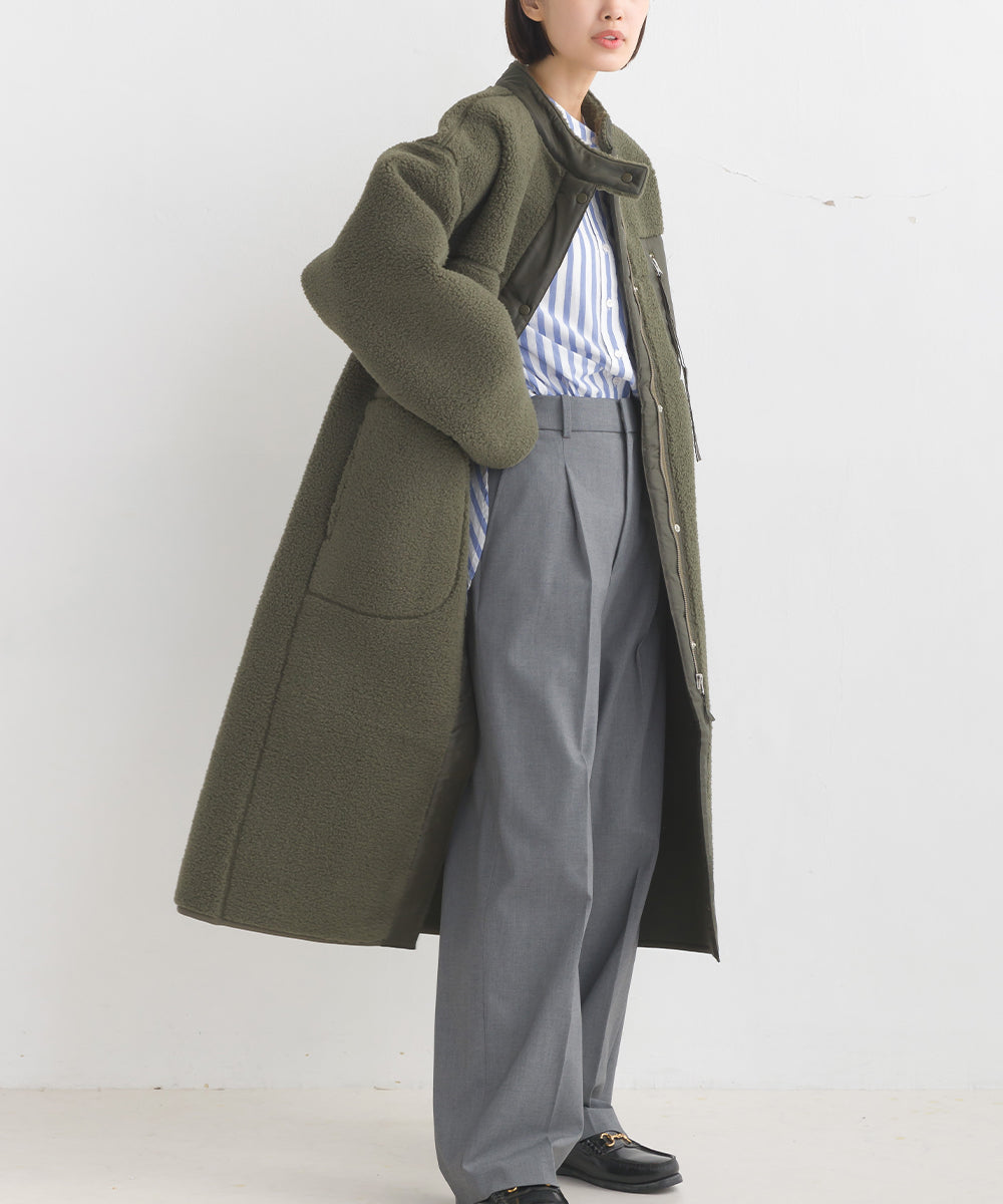 【OMNES】ボンディングボア ロングコート【1522-7148】