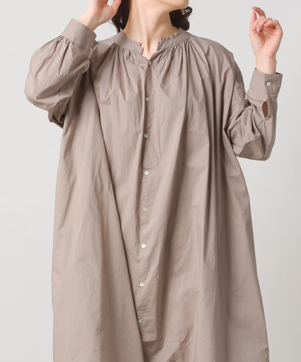 【OMNES】ポプリンソフトフィニッシュ バックギャザーワンピース【1522-9063】