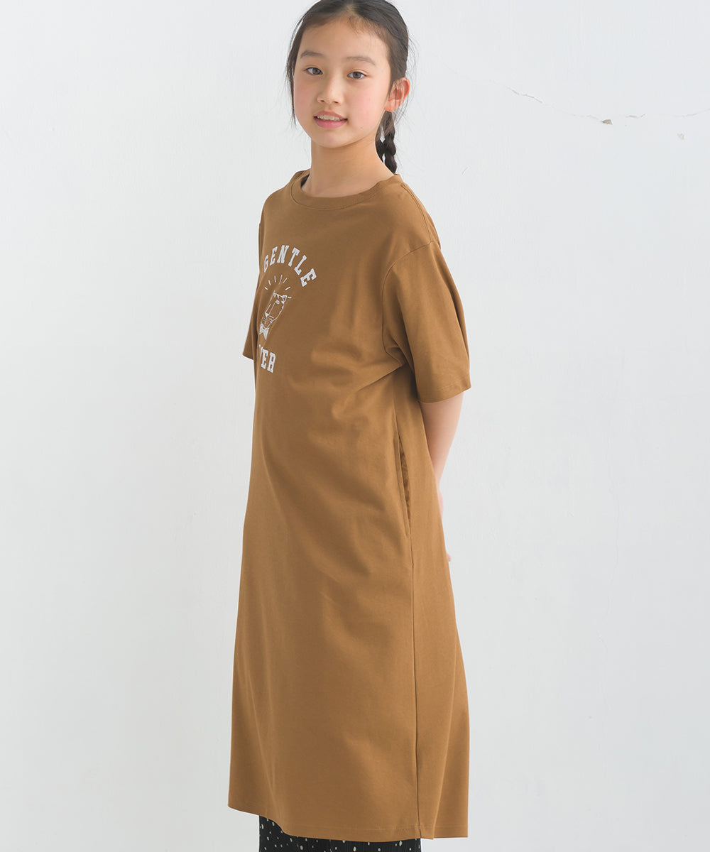 【OMNES】キッズ 汗じみ防止UV プリント半袖ワンピース【1522-9068】
