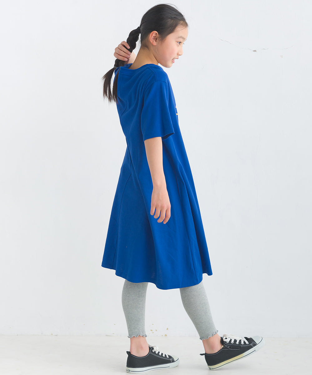 【OMNES】キッズ 汗じみ防止UV プリント半袖ワンピース【1522-9068】