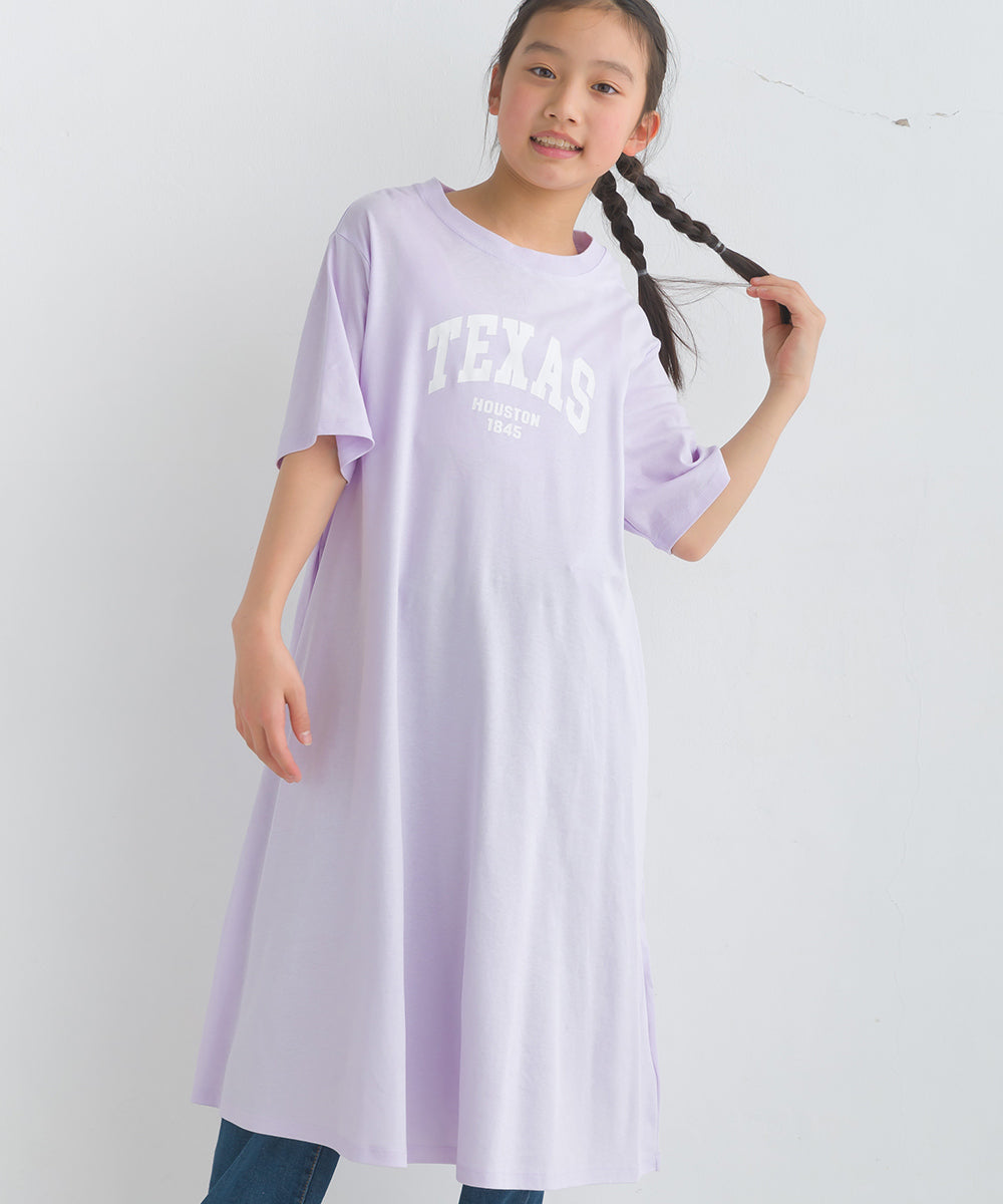 【OMNES】キッズ 汗じみ防止UV プリント半袖ワンピース【1522-9068】