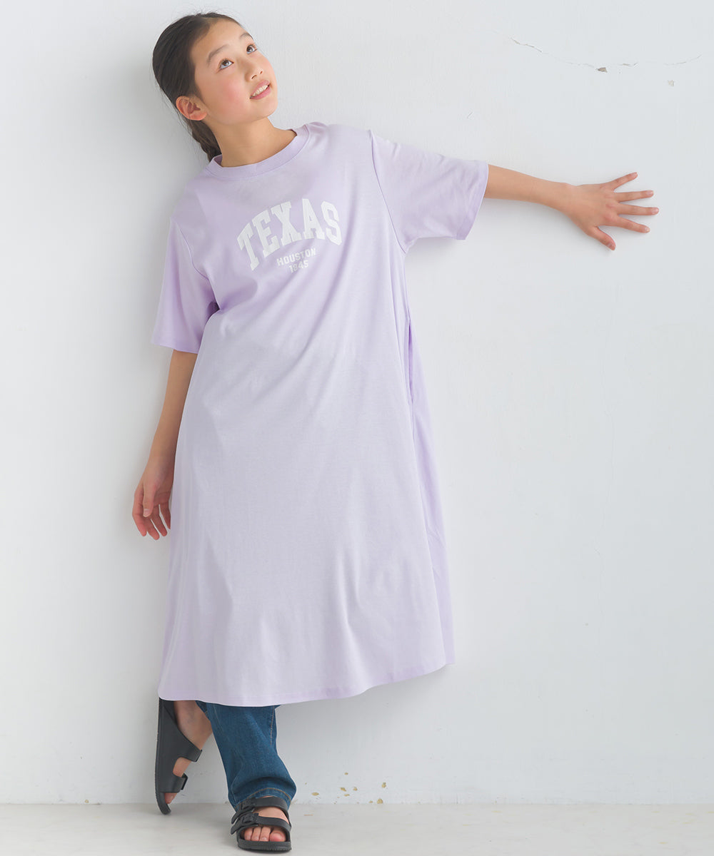 【OMNES】キッズ 汗じみ防止UV プリント半袖ワンピース【1522-9068】