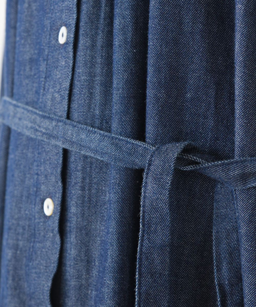 【OMNES】シャンブレー袖ボリュームシャツワンピース【1522-9083】