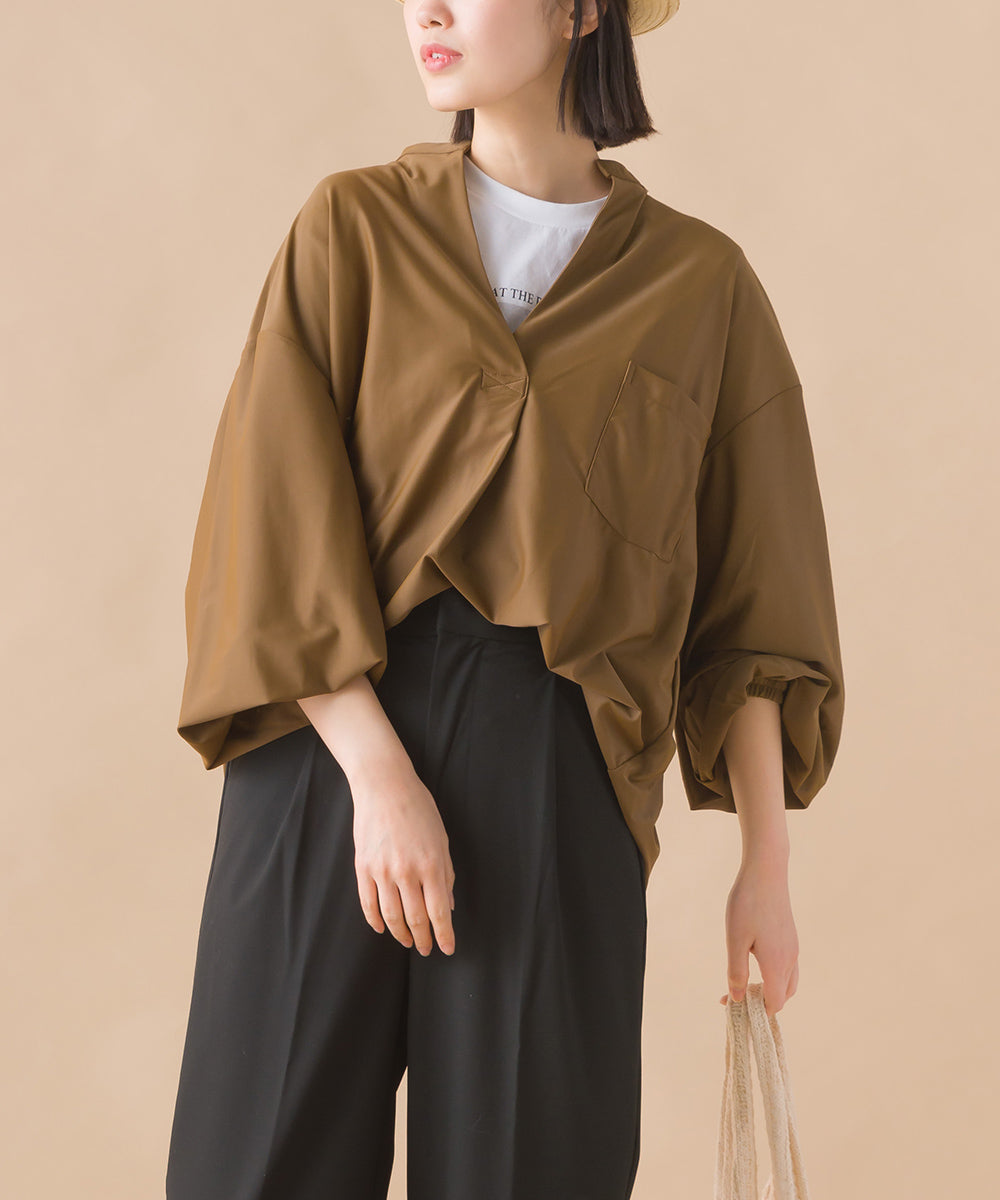 【OMNES】ラッシュガードスキッパービッグシャツ【1523-5387】