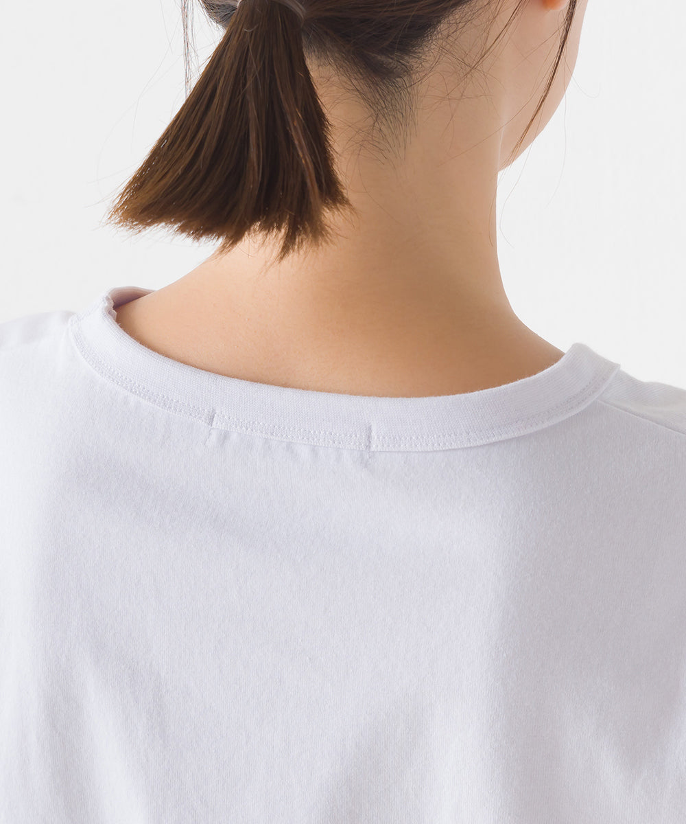 【OMNES】ユニセックスドロスト付プリント長袖Tシャツ【1523-5403】