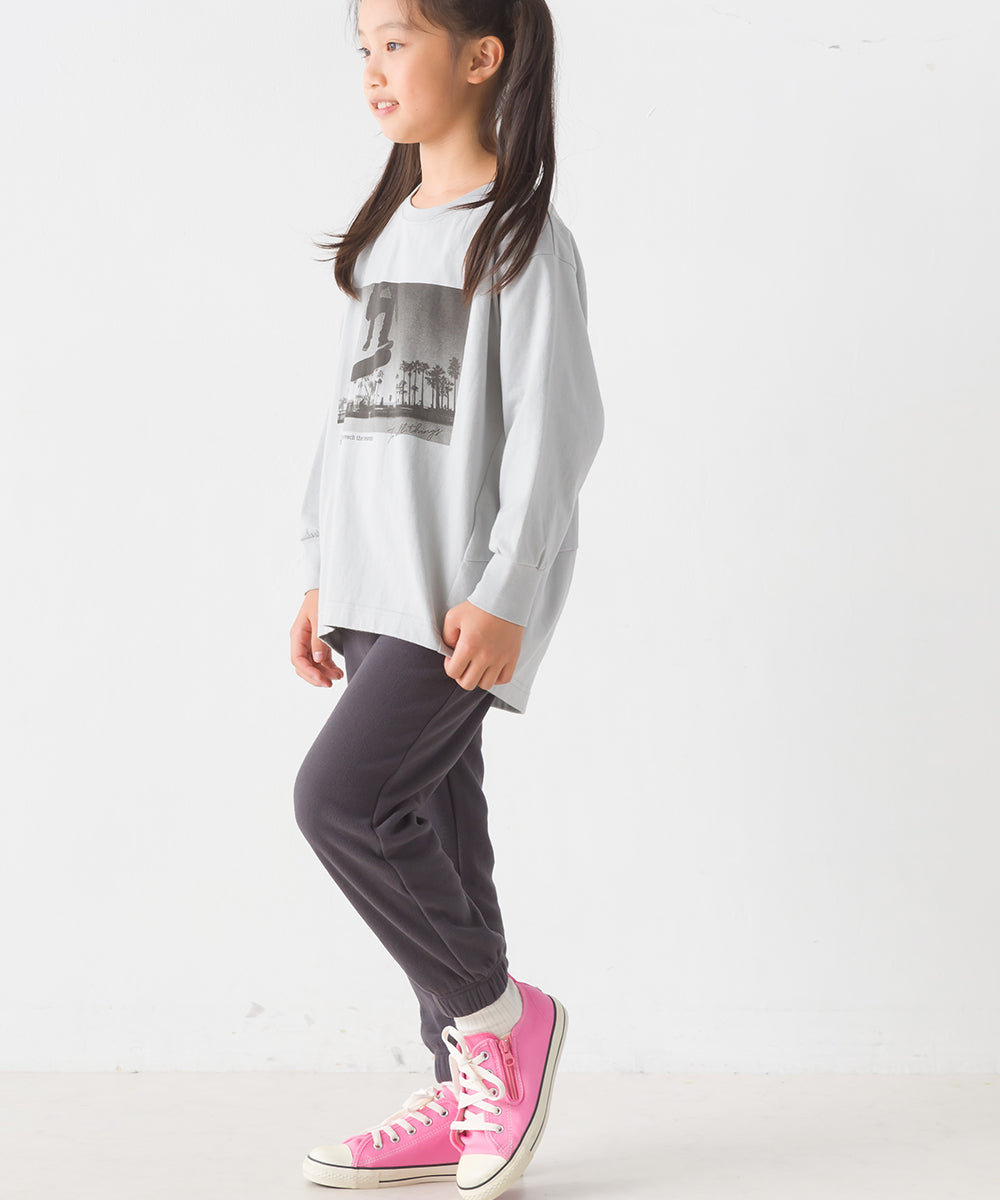 【OMNES】キッズコクーンシルエットプリント長袖Tシャツ【1523-5413】