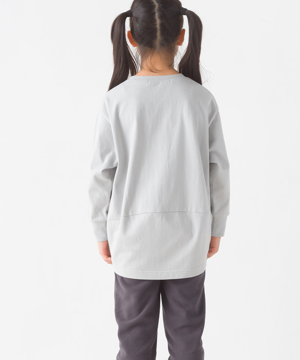 【OMNES】キッズコクーンシルエットプリント長袖Tシャツ【1523-5413】