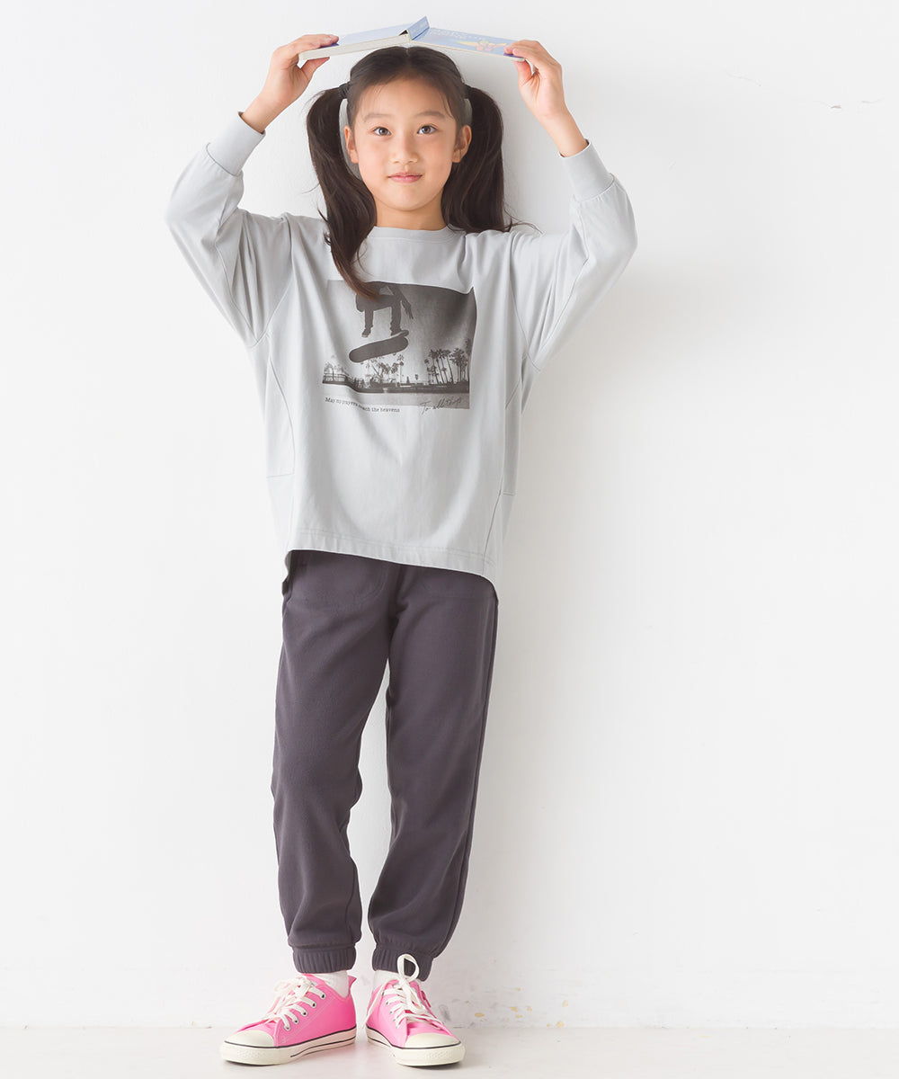 【OMNES】キッズコクーンシルエットプリント長袖Tシャツ【1523-5413】