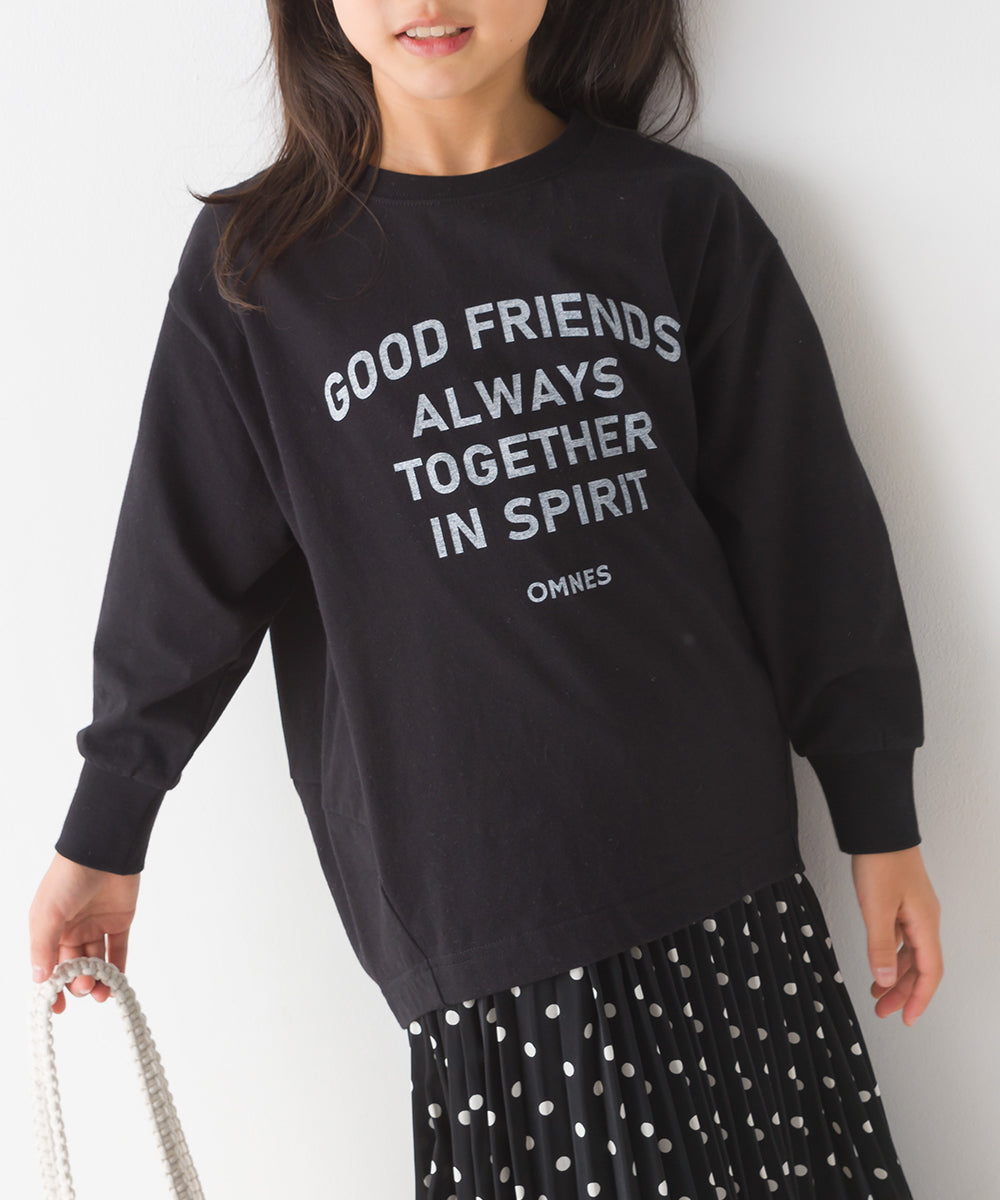 【OMNES】キッズコクーンシルエットプリント長袖Tシャツ【1523-5413】