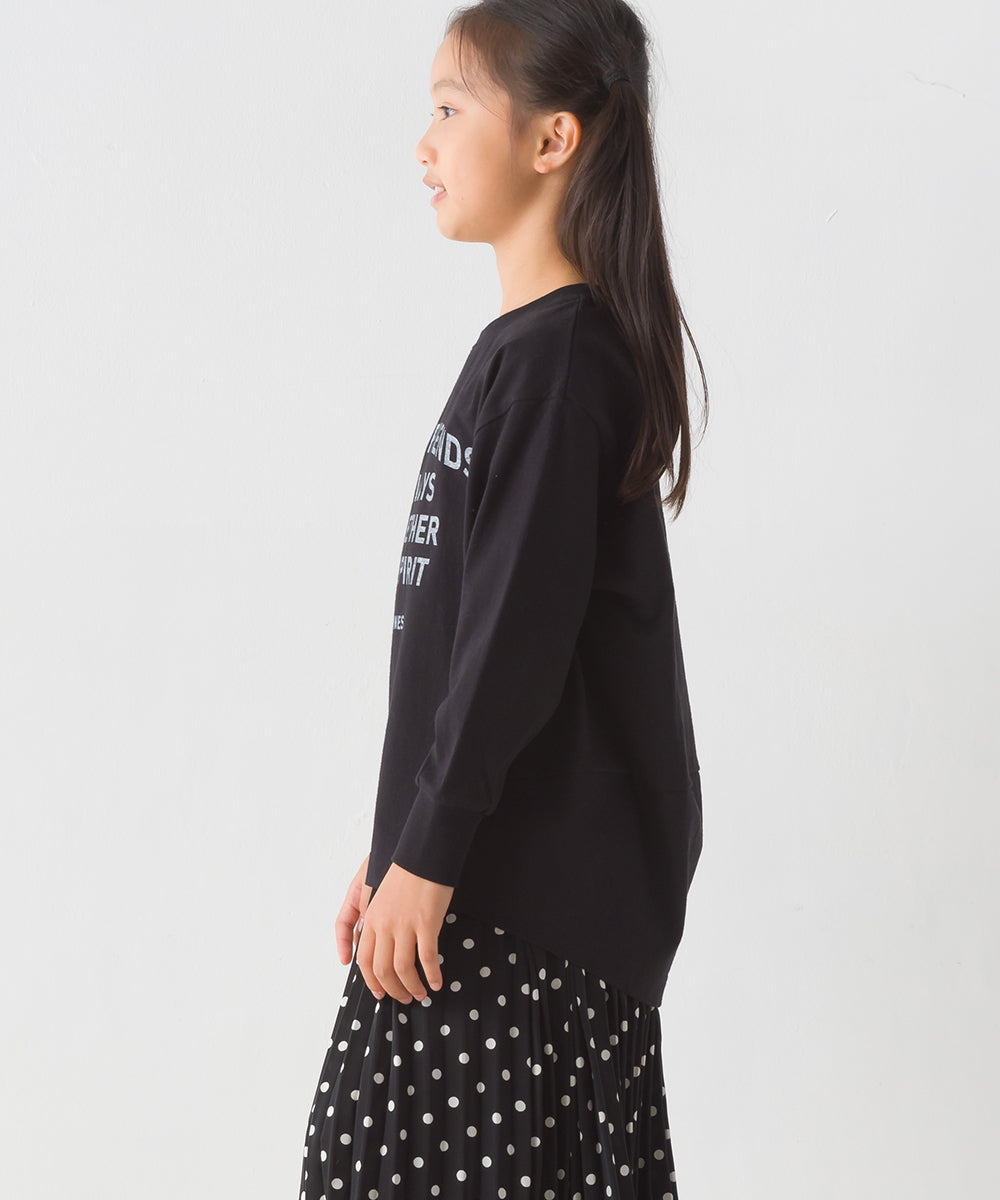 【OMNES】キッズコクーンシルエットプリント長袖Tシャツ【1523-5413】