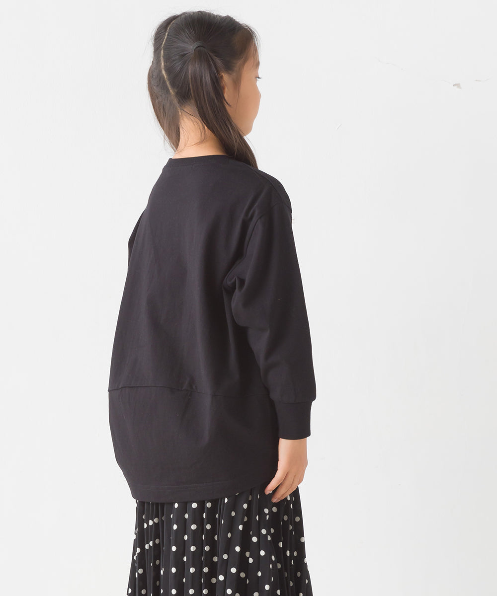 【OMNES】キッズコクーンシルエットプリント長袖Tシャツ【1523-5413】
