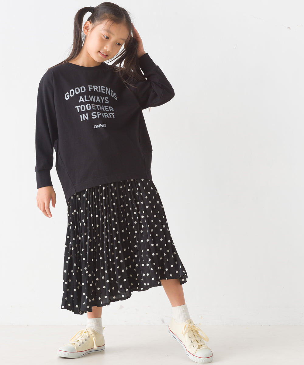 【OMNES】キッズコクーンシルエットプリント長袖Tシャツ【1523-5413】