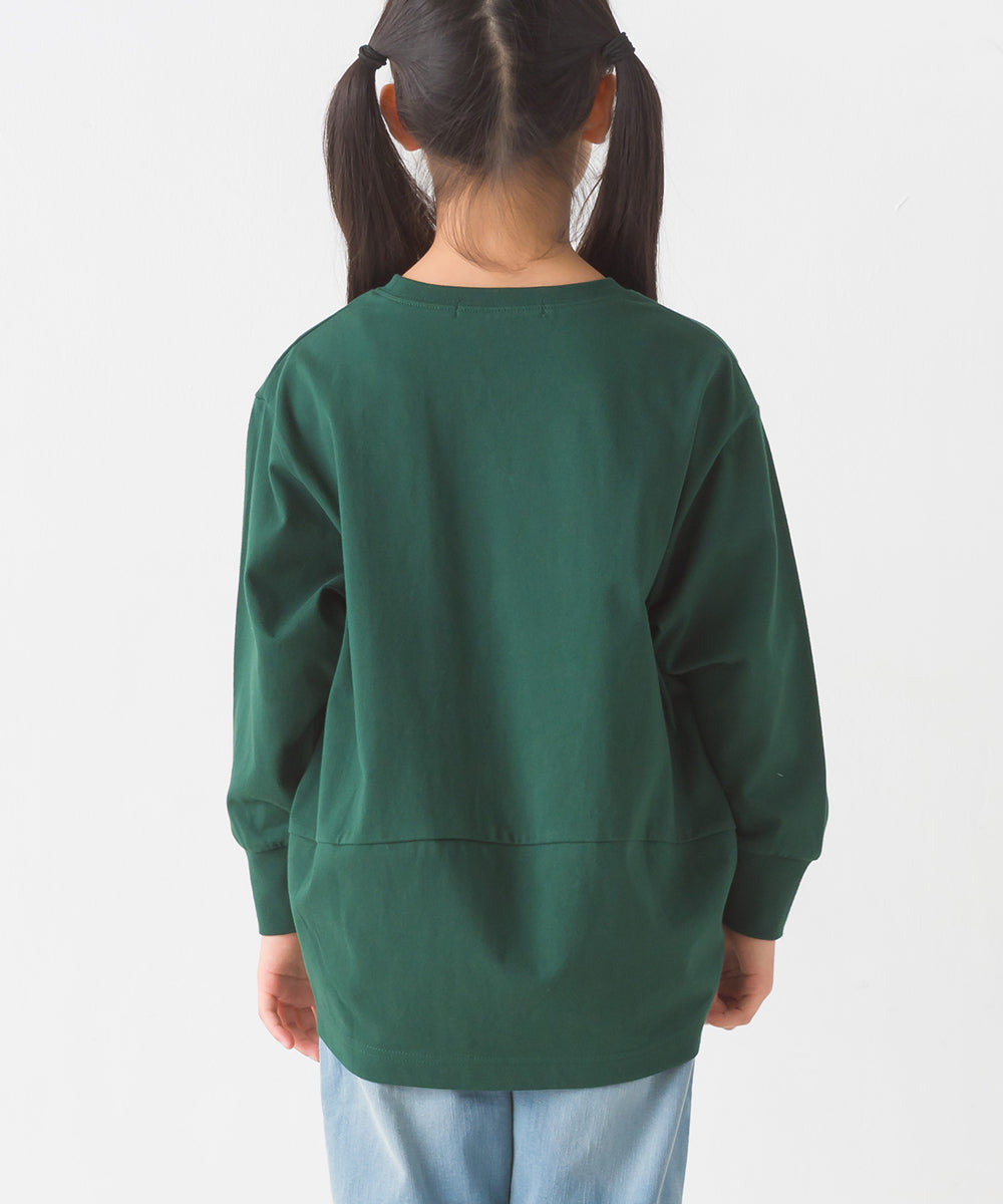 【OMNES】キッズコクーンシルエットプリント長袖Tシャツ【1523-5413】