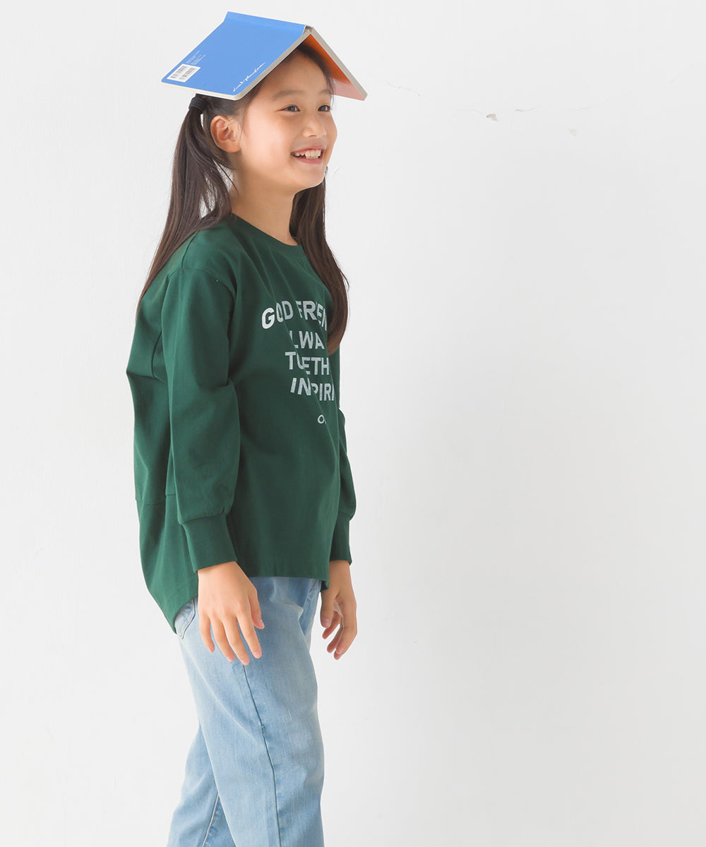 【OMNES】キッズコクーンシルエットプリント長袖Tシャツ【1523-5413】