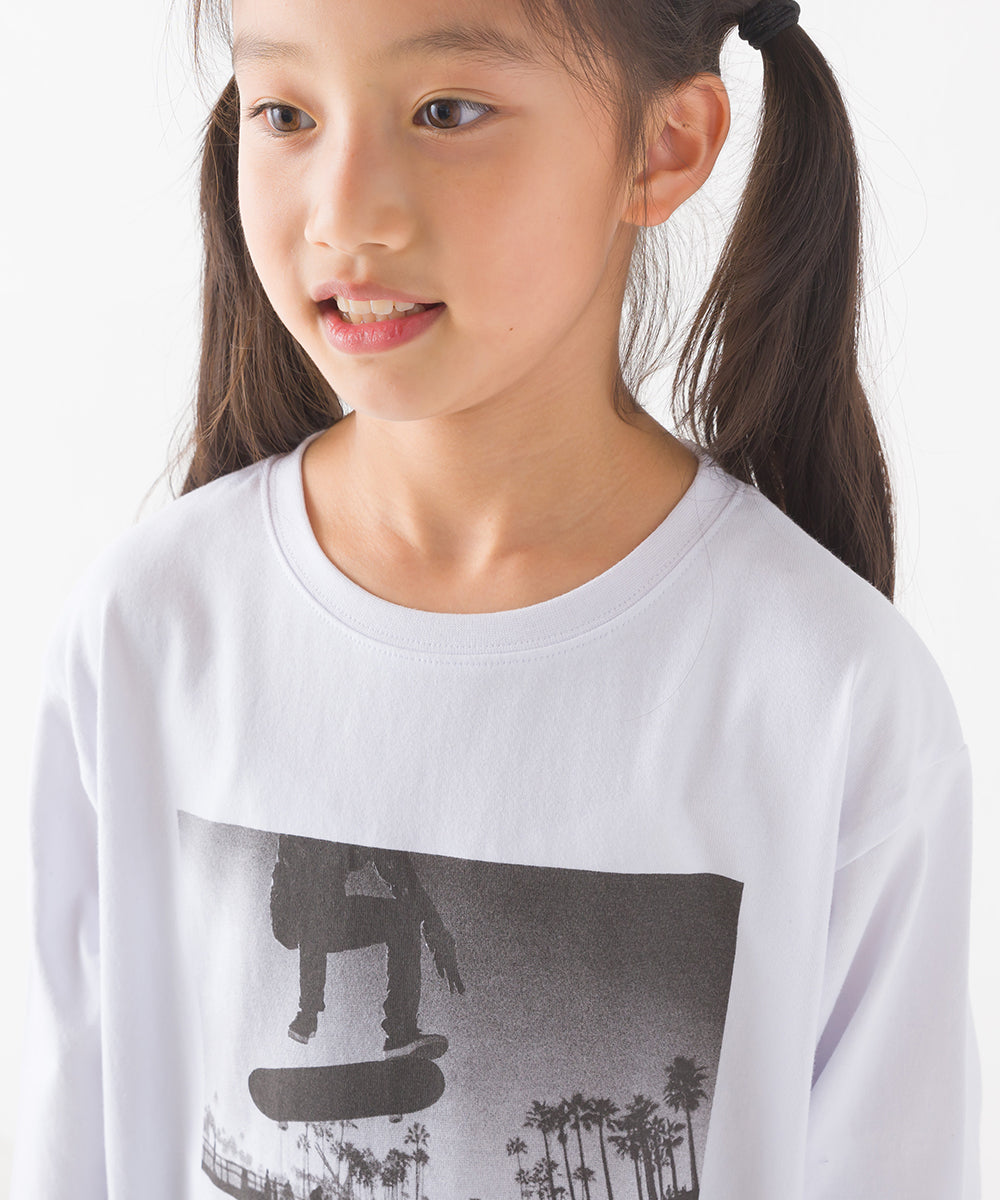 【OMNES】キッズコクーンシルエットプリント長袖Tシャツ【1523-5413】