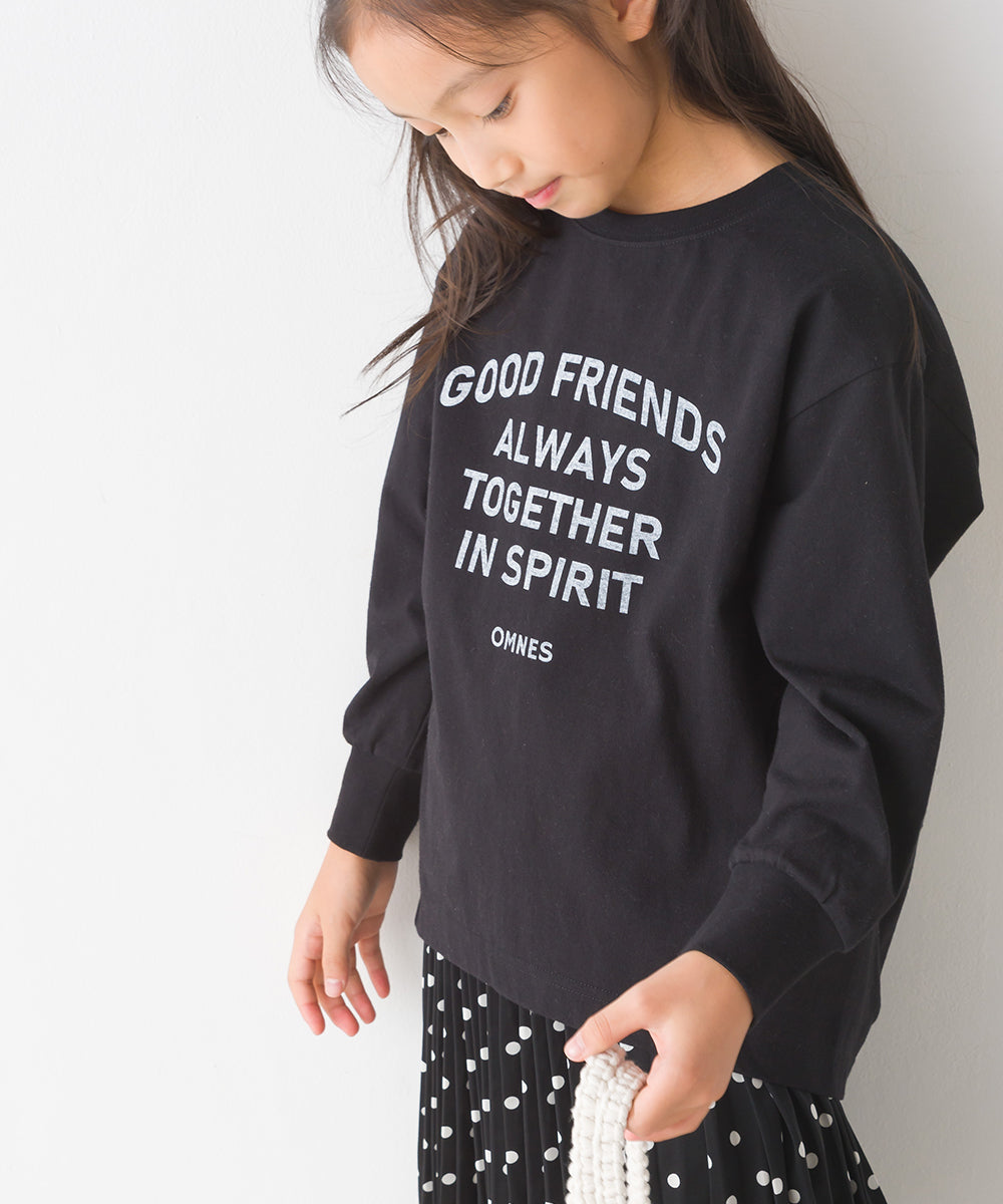 【OMNES】キッズコクーンシルエットプリント長袖Tシャツ【1523-5413】