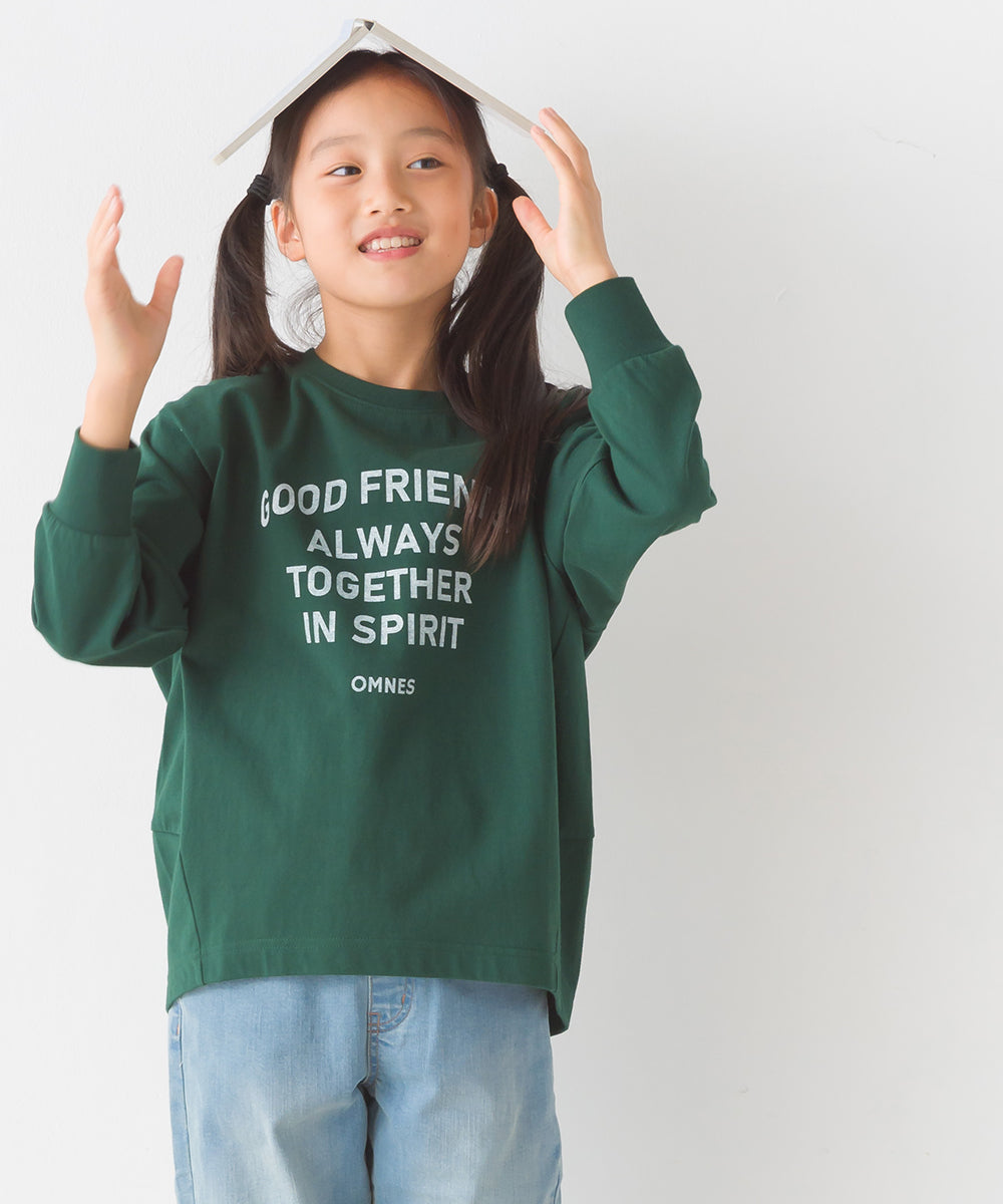 【OMNES】キッズコクーンシルエットプリント長袖Tシャツ【1523-5413】
