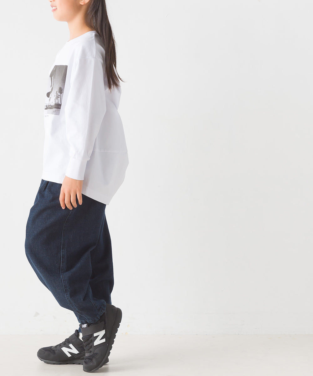 【OMNES】キッズコクーンシルエットプリント長袖Tシャツ【1523-5413】