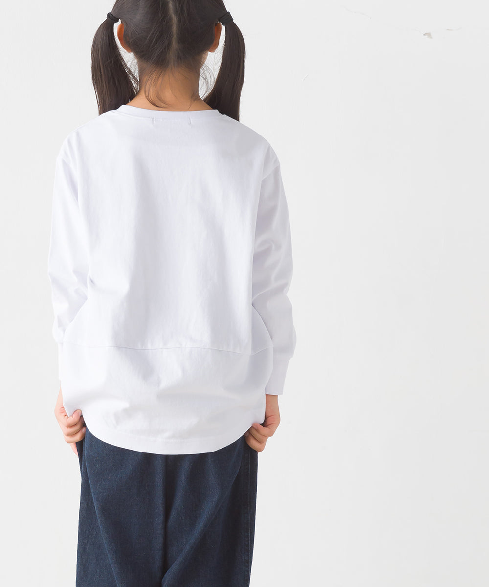 【OMNES】キッズコクーンシルエットプリント長袖Tシャツ【1523-5413】