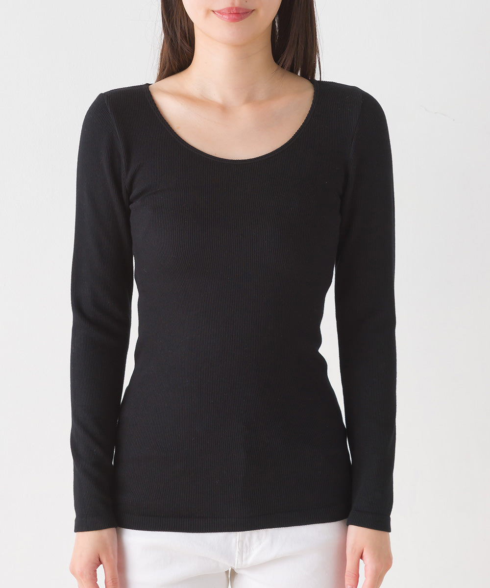 【OMNES】もちもち裏パイルUネック長袖Tシャツ【1523-5461】