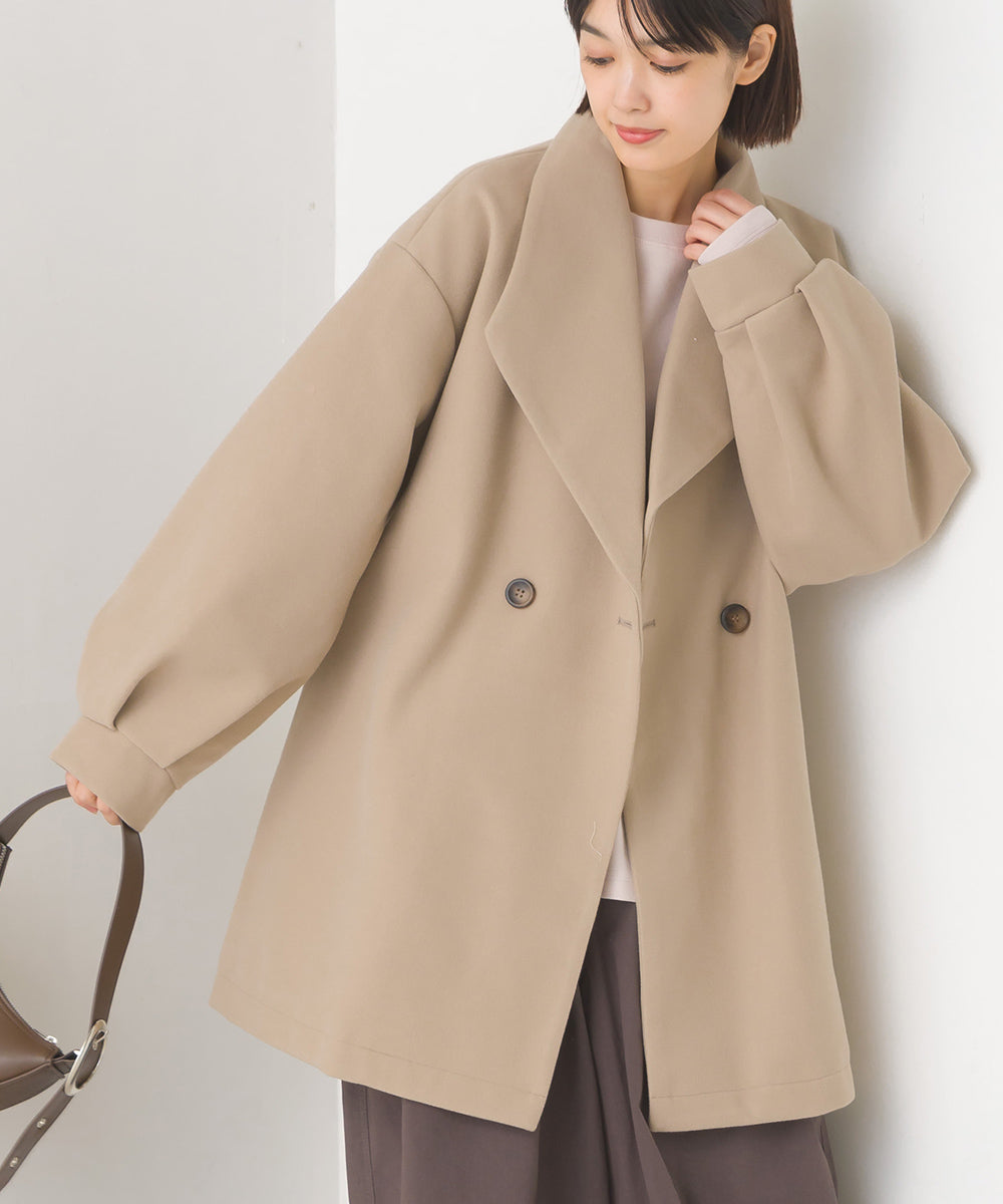 【OMNES】バックウエストタックミドルコート【1523-7176】