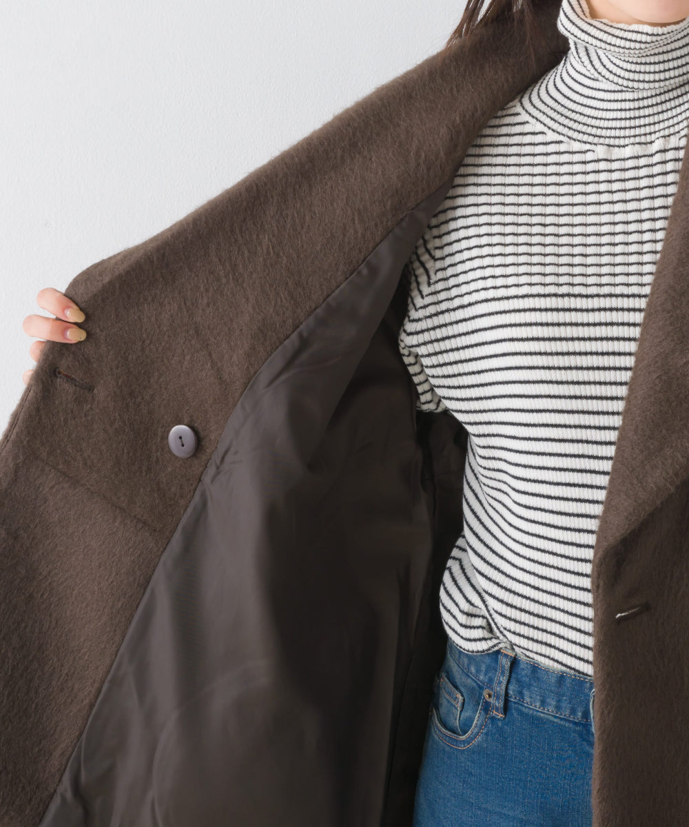 【OMNES】ニットシャギー ミドルコート【1523-7182】