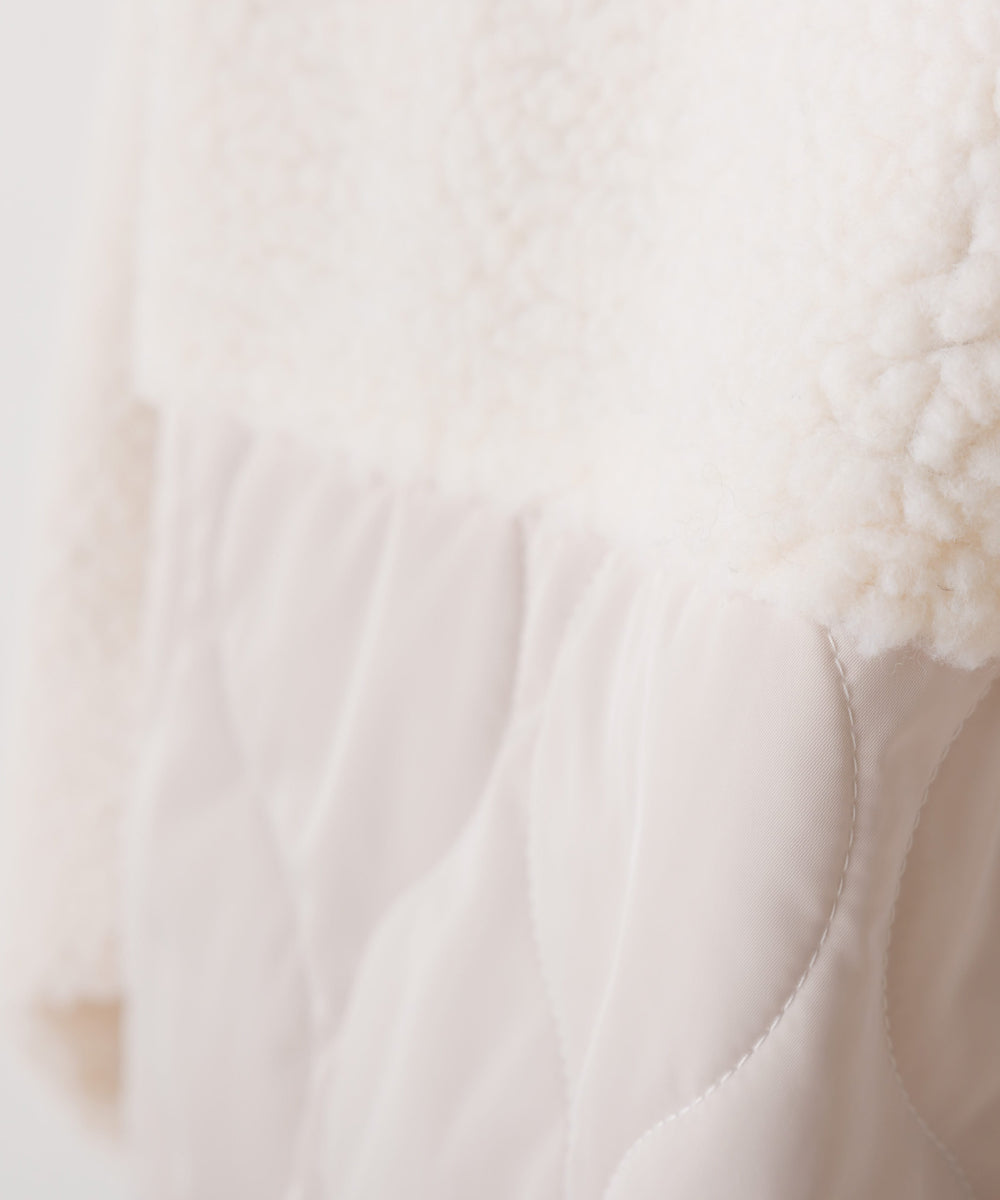 【OMNES】ボア切り替え波キルトジャケット【1523-7184】