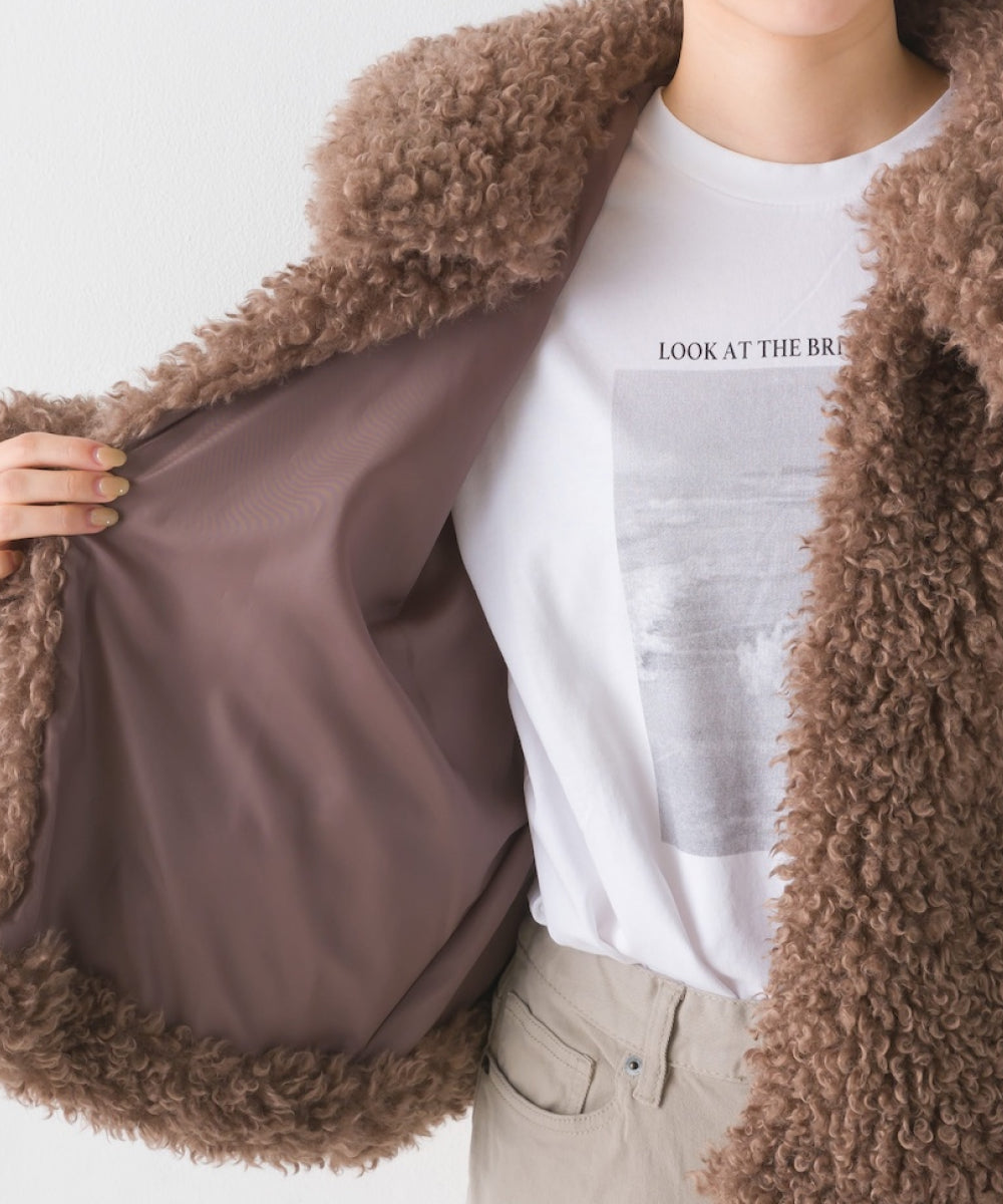 【OMNES】プードル衿付きファージャケット【1523-7188】