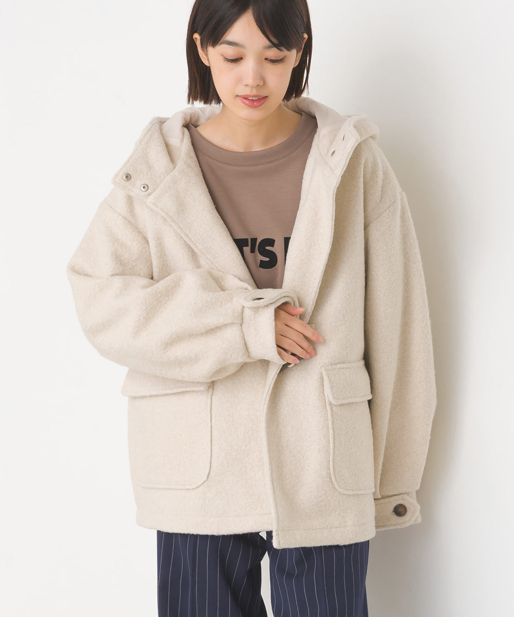 【OMNES】リングフェイクウール ショートダッフルコート【1523-7191】