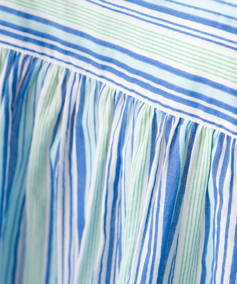 【OMNES】コットンボイル総柄フレンチスリーブギャザーシャツ【1524-4184】