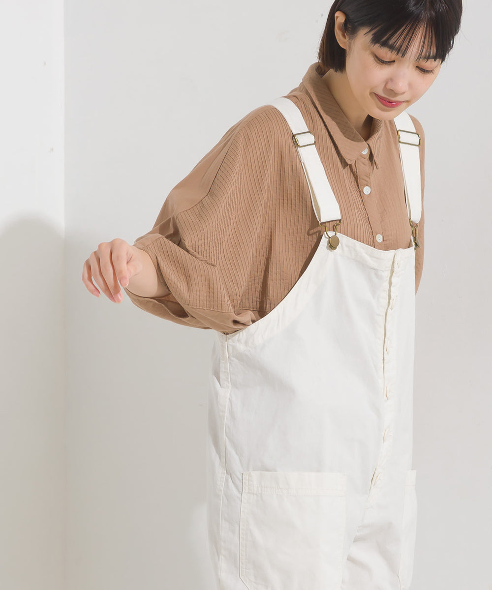 【OMNES】コットンキャンブリックタックドルマンシャツ 半袖【1524-4185】