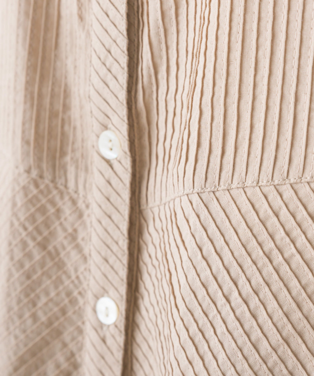 【OMNES】コットンキャンブリックタックドルマンシャツ 半袖【1524-4185】