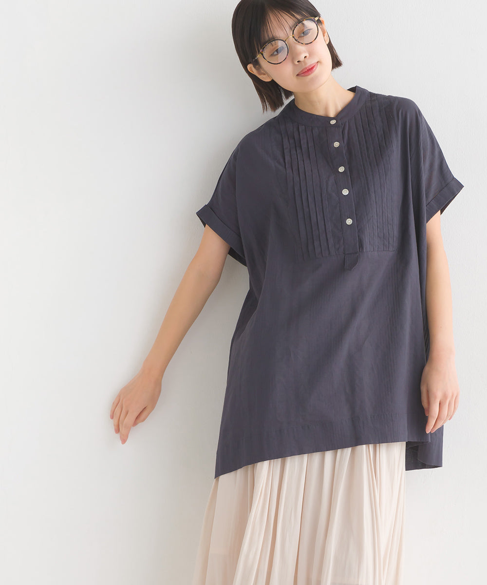 【OMNES】コットンドビータックフレンチスリーブブラウス【1524-4186】