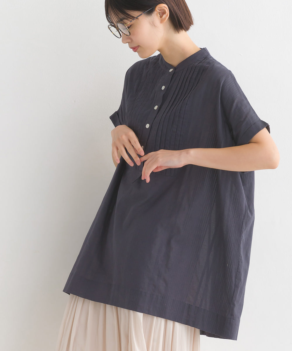 【OMNES】コットンドビータックフレンチスリーブブラウス【1524-4186】