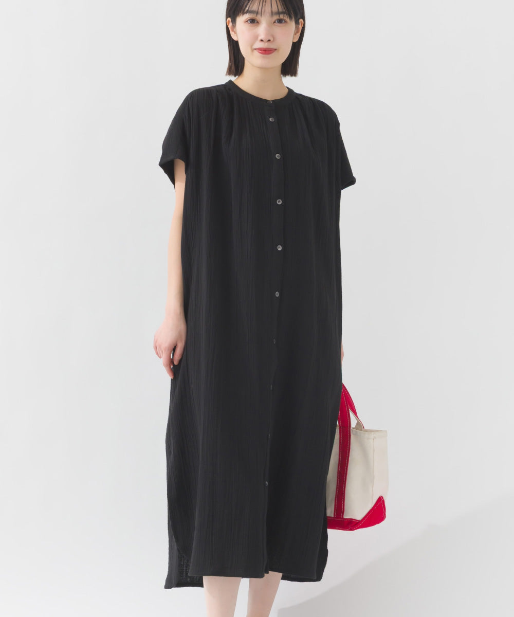 【OMNES】ダブルガーゼフレンチスリーブロングシャツ【1524-4201】