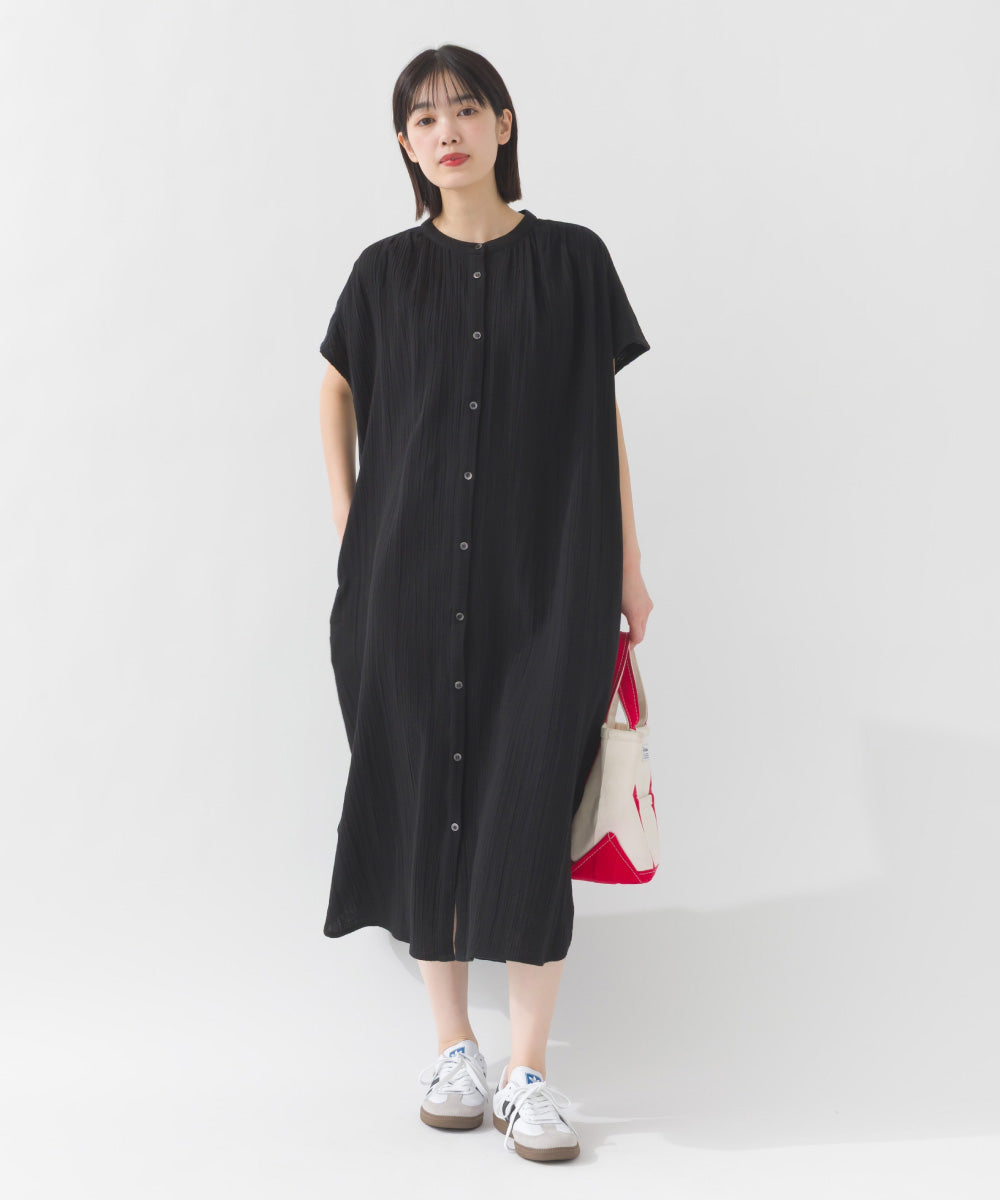 【OMNES】ダブルガーゼフレンチスリーブロングシャツ【1524-4201】