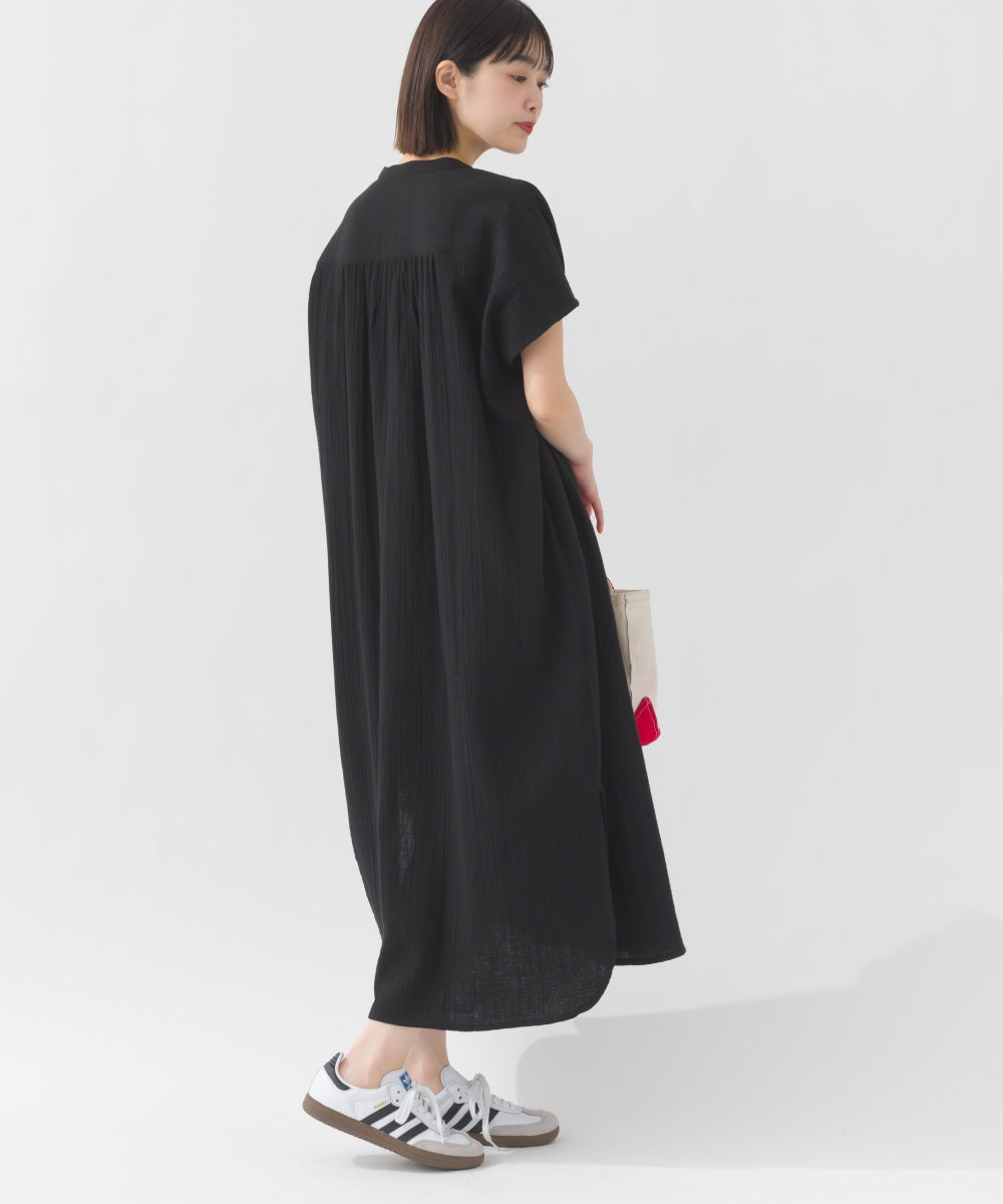 【OMNES】ダブルガーゼフレンチスリーブロングシャツ【1524-4201】