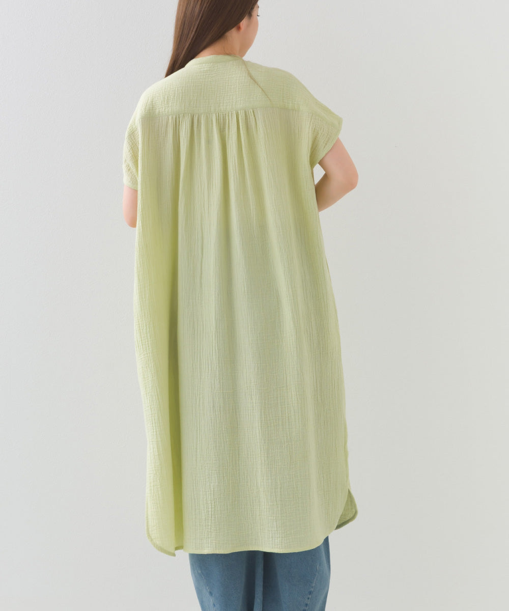 【OMNES】ダブルガーゼフレンチスリーブロングシャツ【1524-4201】
