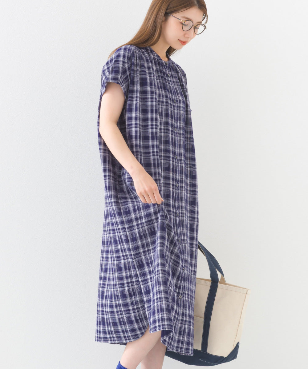 【OMNES】ダブルガーゼフレンチスリーブロングシャツ【1524-4201】