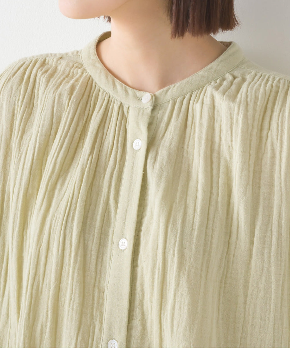 【OMNES】ダブルガーゼフレンチスリーブロングシャツ【1524-4201】